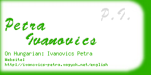 petra ivanovics business card